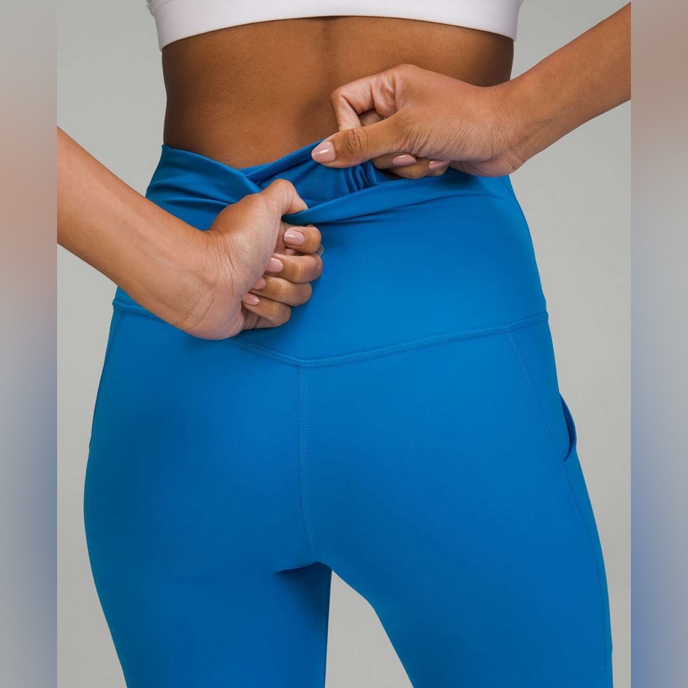 lululemon athletica Align high rise pants poolside pockets Blue Cropped Leggings - Picture 3 of 7